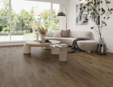 Luxury Dark Color SPC Flooring Installed in Dubai Homes Luxury Dark Color SPC Flooring Installed in Dubai Homes