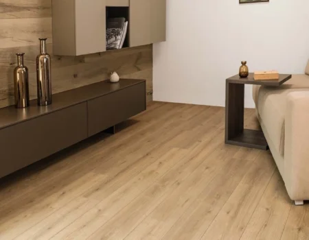 Modern Design Laminate Flooring Installed in Living Room Modern Design Laminate Flooring Installed in Living Room