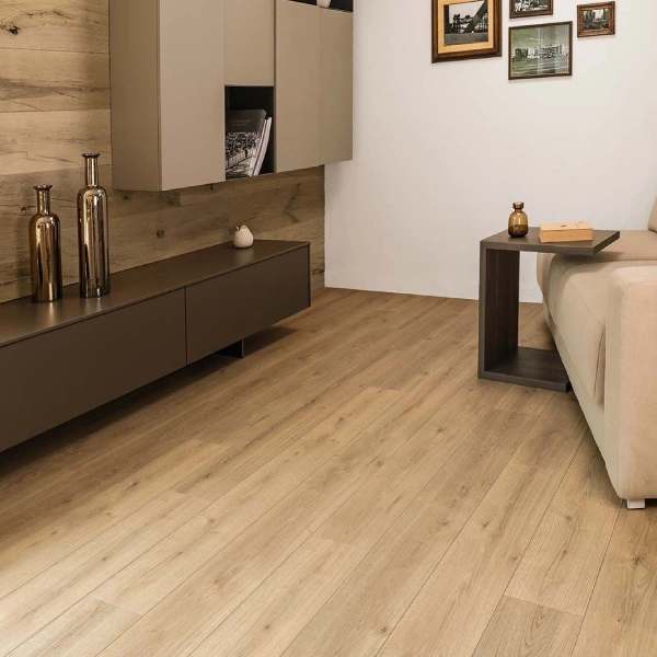 Modern Design Laminate Flooring Installed in Living Room Modern Design Laminate Flooring Installed in Living Room