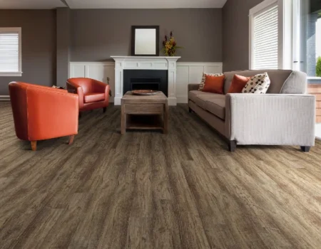 SPC Textured Flooring For Living Room In Dubai SPC Rigid Core Flooring Installed in Bedroom Dubai