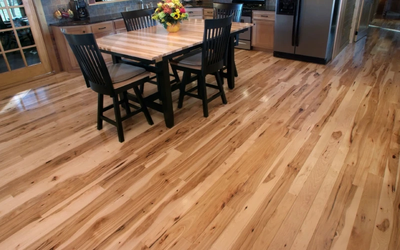 Light Color Solid Wood Flooring Installed in Kitchen Light Color Solid Wood Flooring Installed in Kitchen