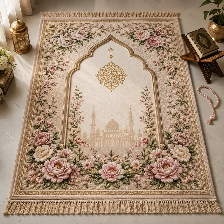 Majestic Floral Prayer Mat Majestic Floral Prayer Mat